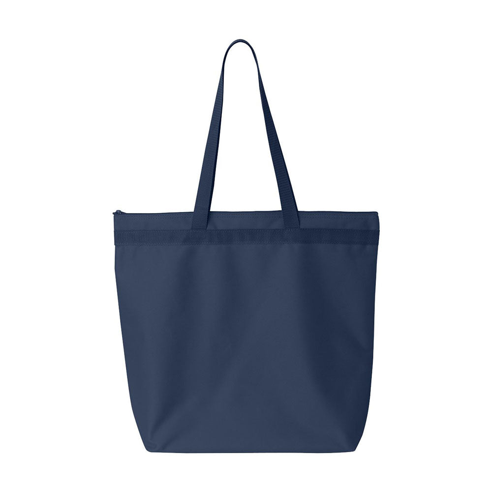 navy zippered tote
