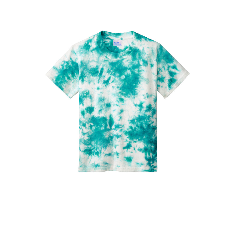 teal youth crystal tie-dye tee