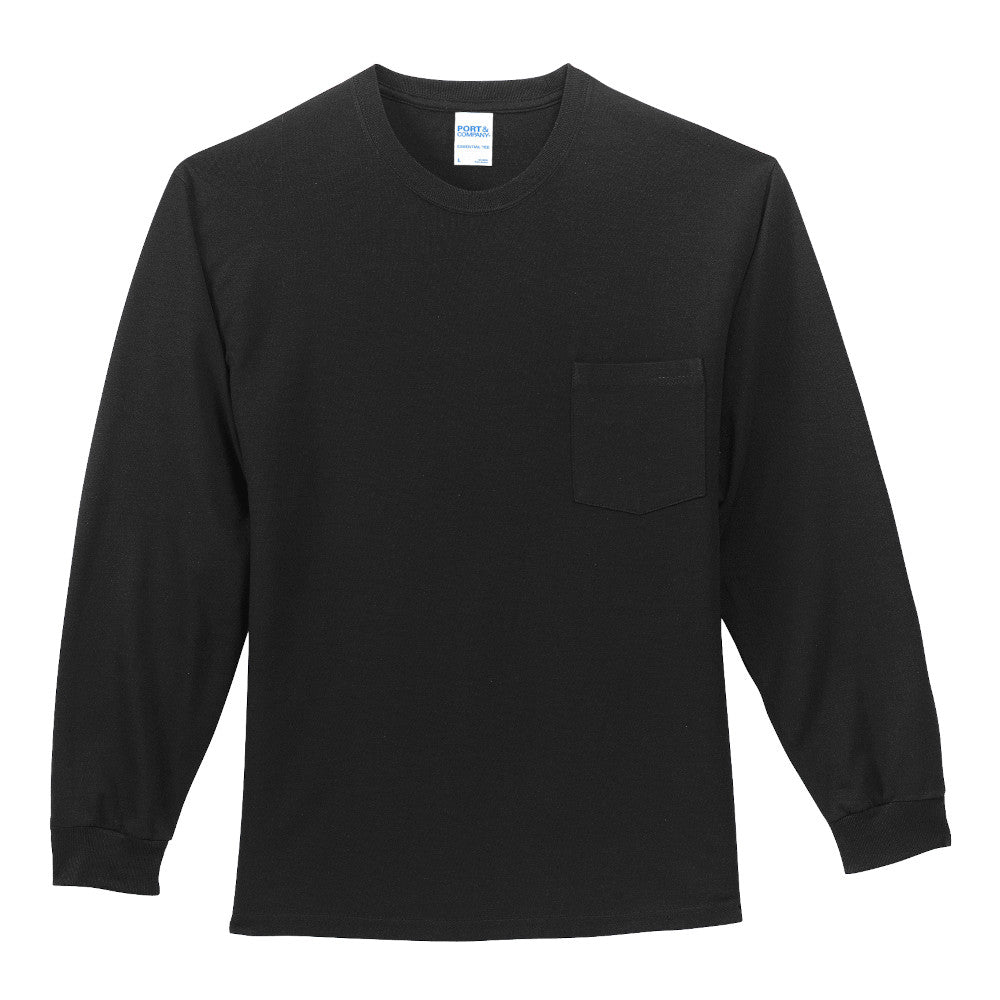 black long sleeved pocket tee