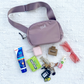 Personalized Embroidered Mini Belt Bag - Crossbody Fanny Pack with Adjustable Belt and Silver/Gold Metal Detail