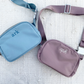 Personalized Embroidered Mini Belt Bag - Crossbody Fanny Pack with Adjustable Belt and Silver/Gold Metal Detail