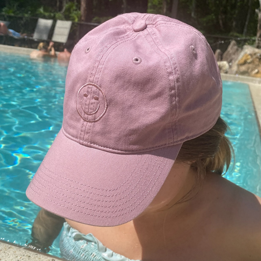 Embroidered Smiley Face Baseball Cap