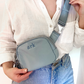Personalized Embroidered Mini Belt Bag - Crossbody Fanny Pack with Adjustable Belt and Silver/Gold Metal Detail