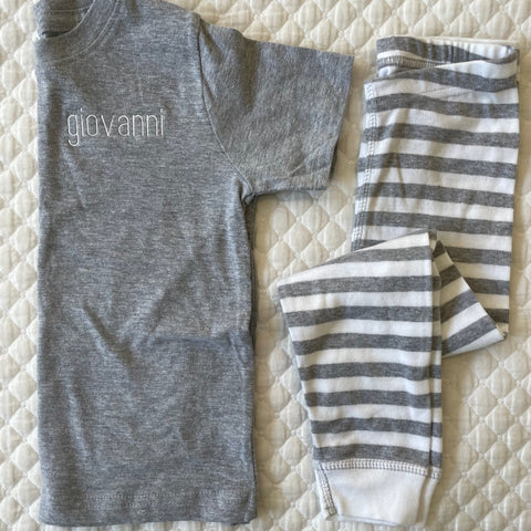 Grey Shirt & Stripe Set