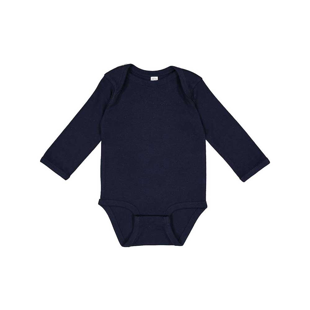 navy long sleeve infant bodysuit 