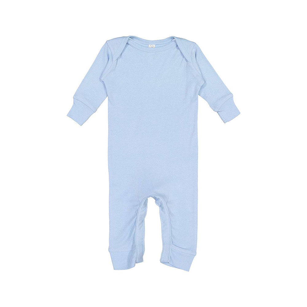 light blue long sleeve infant bodysuit