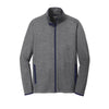 heather charcoal gray/navy full zip jacket