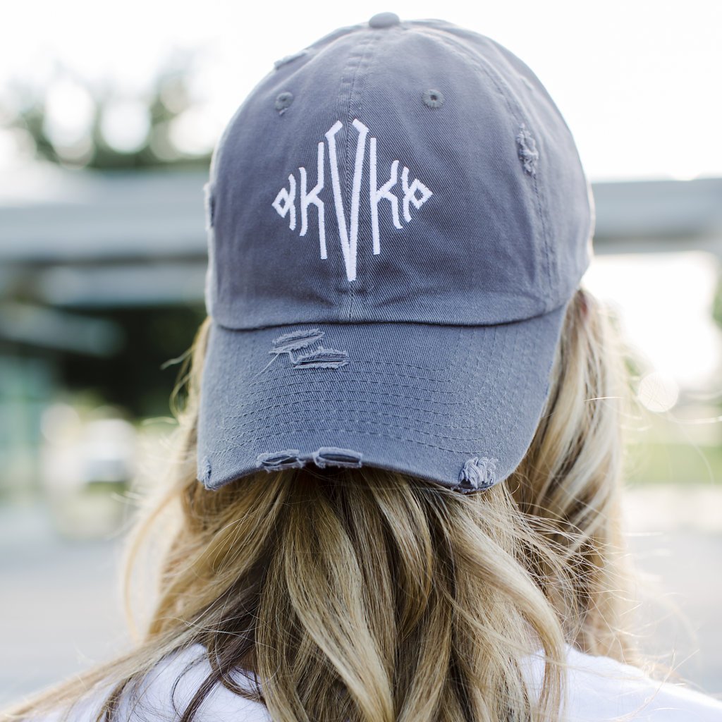 Monogrammed Distressed Baseball Cap – Arden and Gold